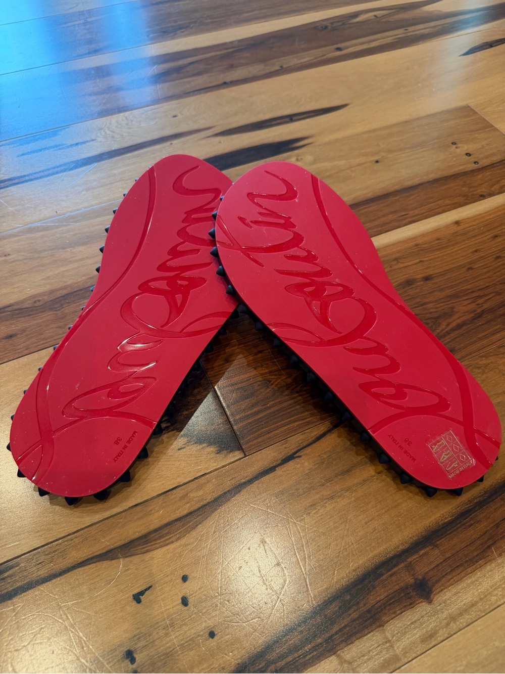 Christian Louboutin Black Studded “Donna” Flip-Flops NWT - Picture 3 of 4
